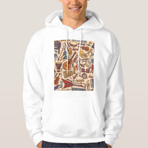 Sudadera Esbozo musical: Colorido y sin costura.