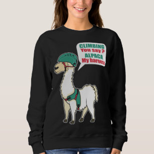 Sudadera Escalador De Montaña Alpaca Y Fanático De Alpaca