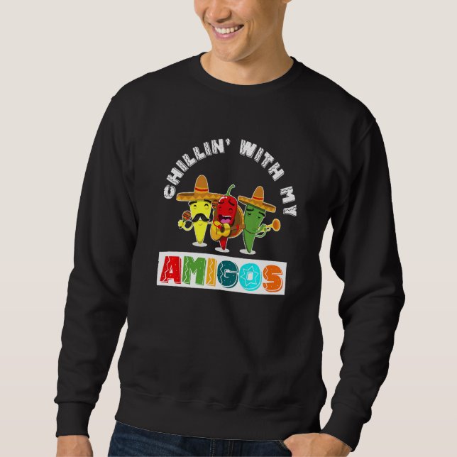 Sudadera Escalofriante Con Mis Amigos Funny Cinco De Mayo M (Anverso)