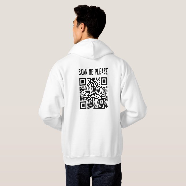 Sudadera Escanéame por favor código QR - Sonríe, es gratis (Reverso completo)