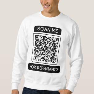 Sudadera Escanearme por arrepentimiento Código QR para homb
