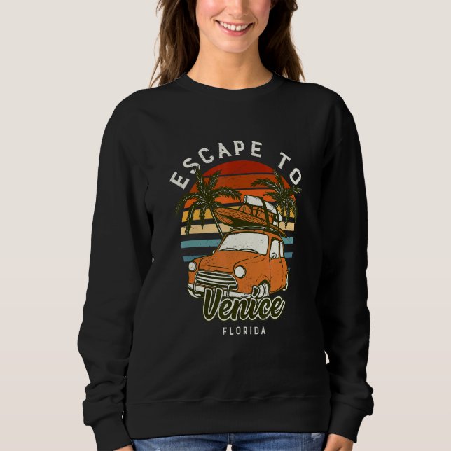 Sudadera Escape A Venice Beach Florida Ocean Fl Summer Vac (Anverso)