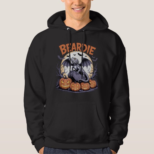 Sudadera Escena de la luna de Beardie Halloween (Anverso)