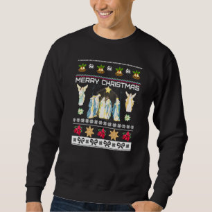 Sudadera Escena de la Natividad Cristiana Jesucristo Noche