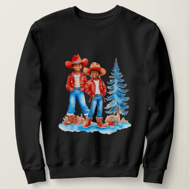 Sudadera Escena de Navidades de invierno de la pareja de le (Anverso del diseño)