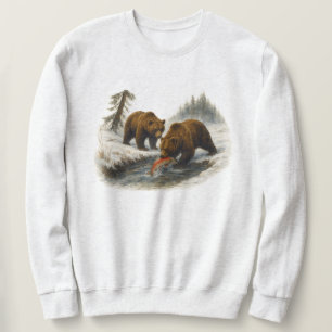 Sudadera Escena de osos grizzly retro en la naturaleza - No