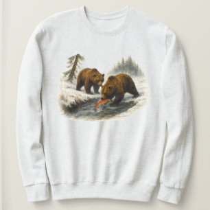 Sudadera Escena de osos grizzly retro en la naturaleza - No