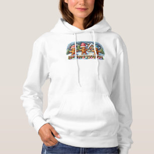 Sudadera Escena navideña nevada de la familia de pan de jen