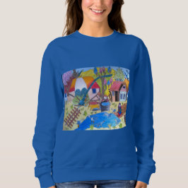 Sudadera Escena pastoral del estanque del pueblo