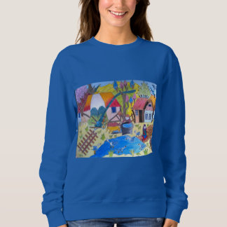 Sudadera Escena pastoral del estanque del pueblo
