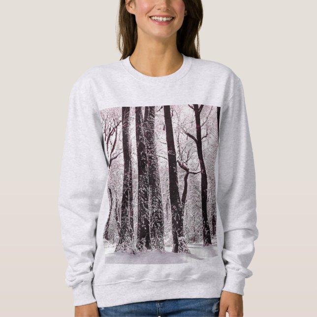 SUDADERA ESCENARIO DE INVIERNO DE NOVIA DE MADERA FORESTAL (Anverso)