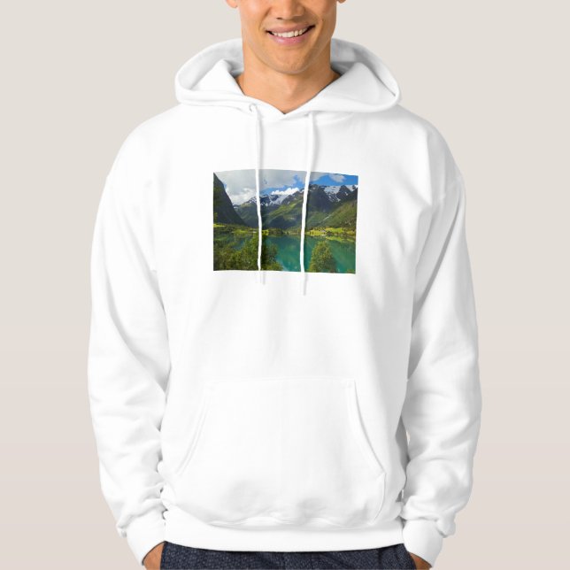 Sudadera Escenario del lago Floen, Noruega (Anverso)