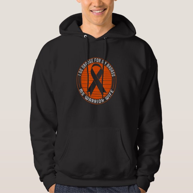 Sudadera Esclerosis múltiple Sra. Warrior Esposa Naranja Ri (Anverso)