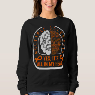 Sudadera Esclerosis Múltiple Todo En Mi Cabeza Naranja Ribb