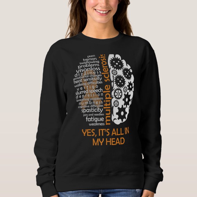 Sudadera Esclerosis múltiple todo está en mi cabeza (Anverso)