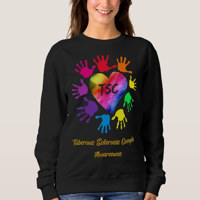 Sudadera Esclerosis Tuberosa Manos de Conciencia Complejas (Anverso)