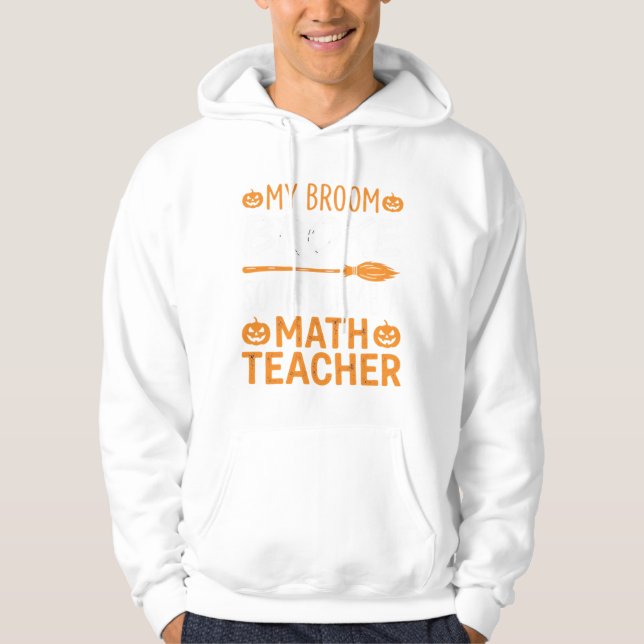 Sudadera Escoba de Halloween de profesor de matemáticas div (Anverso)