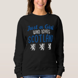 Sudadera Escocés Reino Unido Solo Una Chica Que Ama Escocia