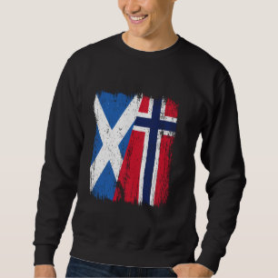Sudadera Escocia Noruega Media Bandera Escocesa Ascendencia