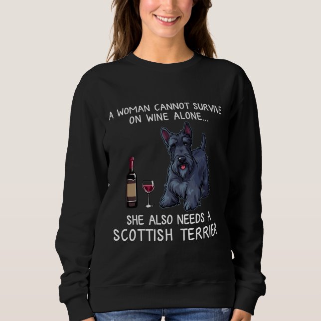 Sudadera Escocia Terrier Y Perro De Vino (Anverso)