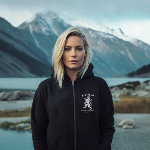 Sudadera Escocia Zip Hoodie, León Rampante, Regalos Escoces