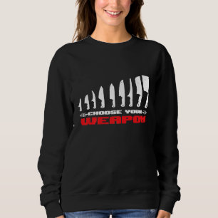 Sudadera Escoja su arma delicioso chef de cocina culinaria