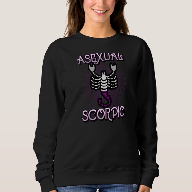 Sudadera Escorpio asexual Rótulo zodiaco Cumpleaños Horosco (Anverso)