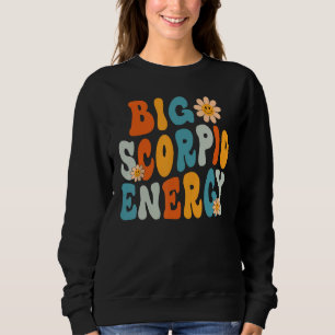Sudadera Escorpio Gran Energía Retro Sonrisa Flor Nacimient