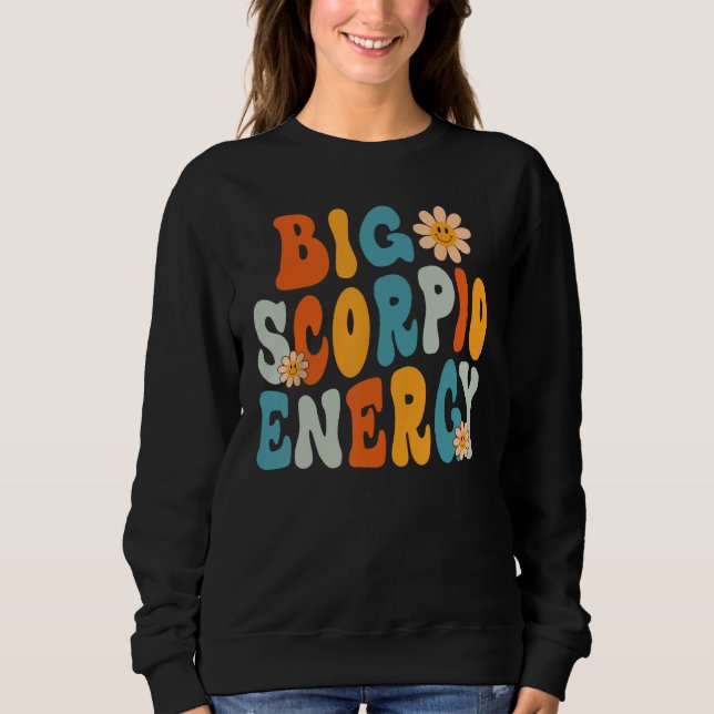 Sudadera Escorpio Gran Energía Retro Sonrisa Flor Nacimient (Anverso)
