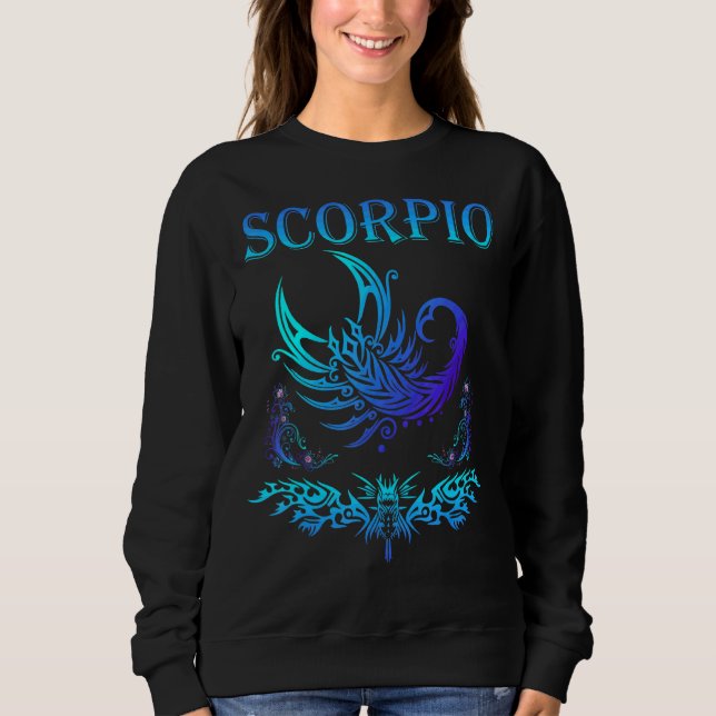 Sudadera Escorpio Zodiac Rótulo de nacimiento 3 (Anverso)