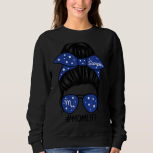 Sudadera Escorpio Zodiac Scorpio Mamá Vida Messy Bun