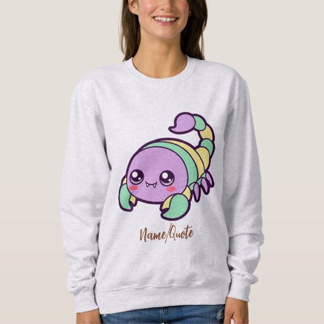 Sudadera Escorpión Kawaii Tierno Dibujo Animado Pastel (Anverso)