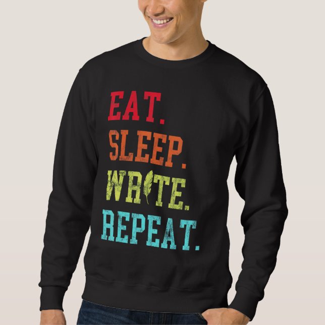 Sudadera Escritor de repetición de escritura de sueño de co (Anverso)