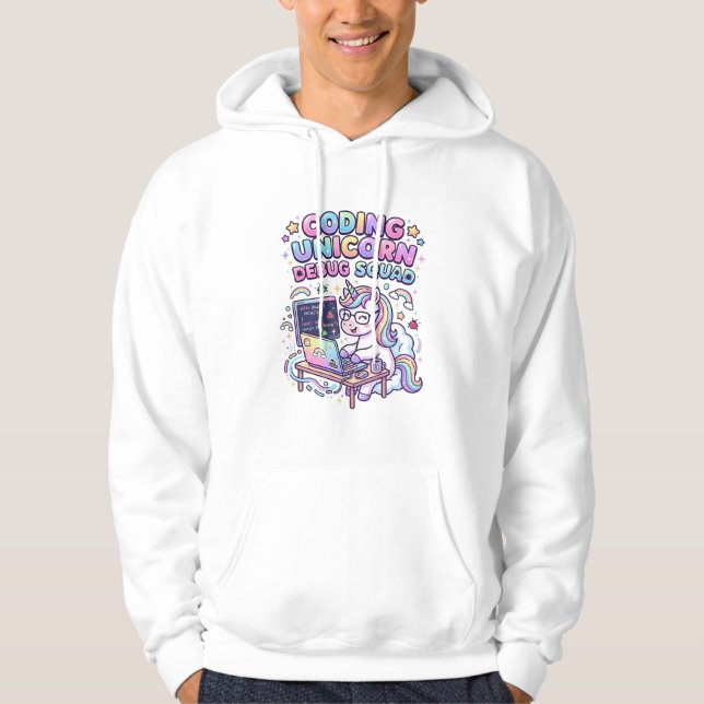 Sudadera Escuadrón de depuración de Unicorn Coding Unicorn  (Anverso)