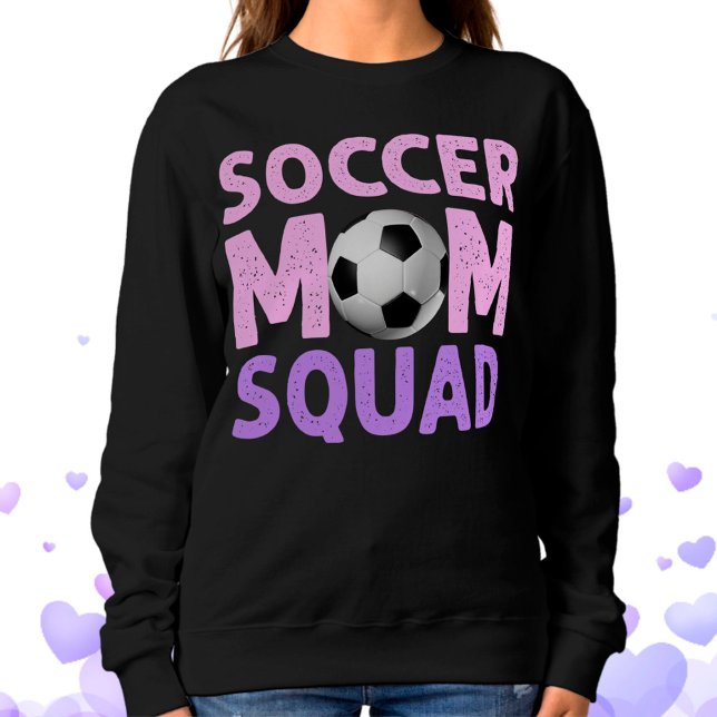 Sudadera Escuadrón de la mamá del fútbol en rosa y morado (Subido por el creador)