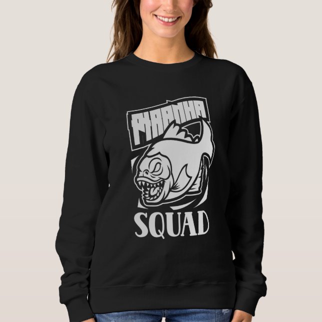 Sudadera Escuadrón de Pirañas Pirañas Retro Pescado (Anverso)