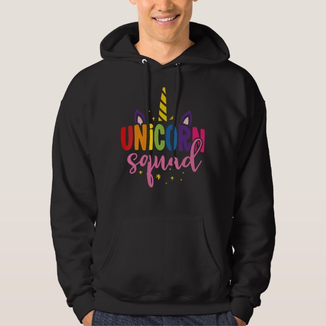 Sudadera Escuadrón de unicornio, niño de cumpleaños de unic (Anverso)