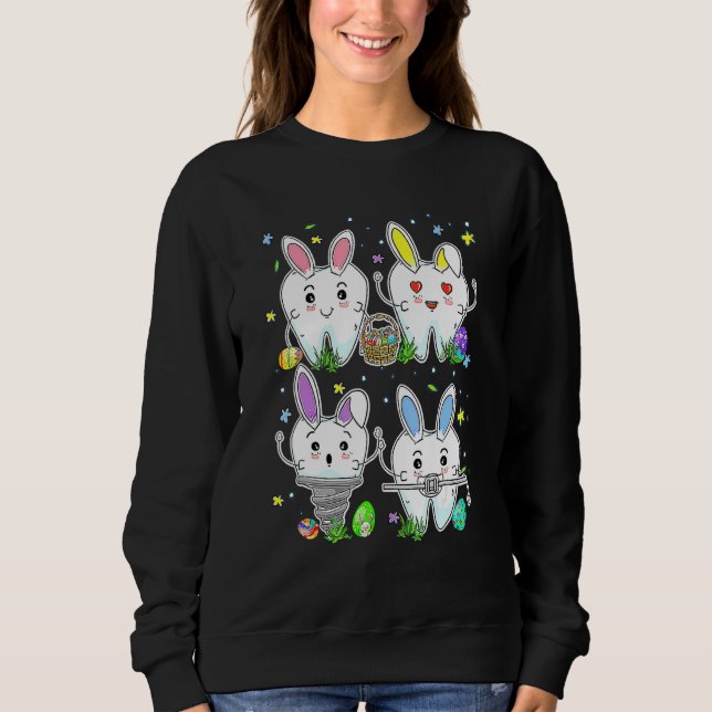 Sudadera Escuadrón Dental Vida Dental Cuidada Bunny Diente  (Anverso)