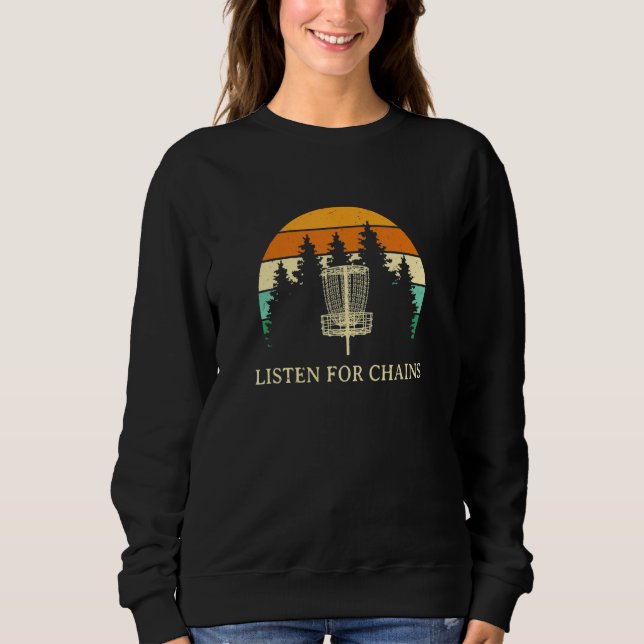 Sudadera Escuchar Citas De Golf De Disco De Cadenas Sayings (Anverso)
