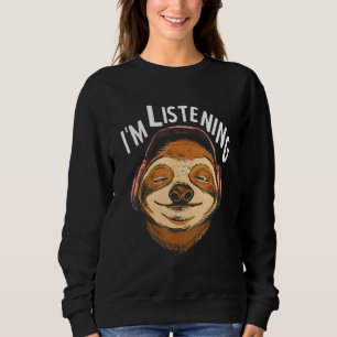 Sudadera Escucho Auriculares con Sloth Music Escuchando Esc