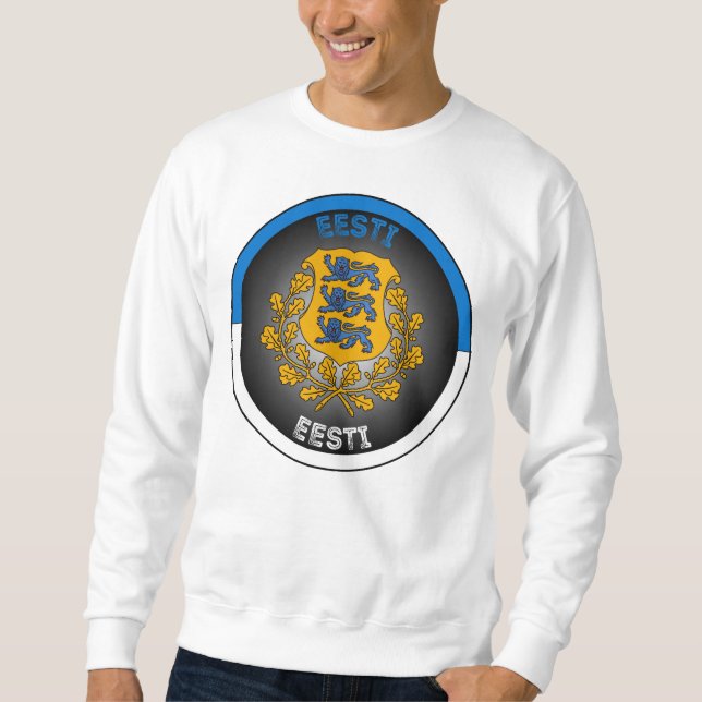 Sudadera Escudo de armas de Estonia en forma circular  (Anverso)