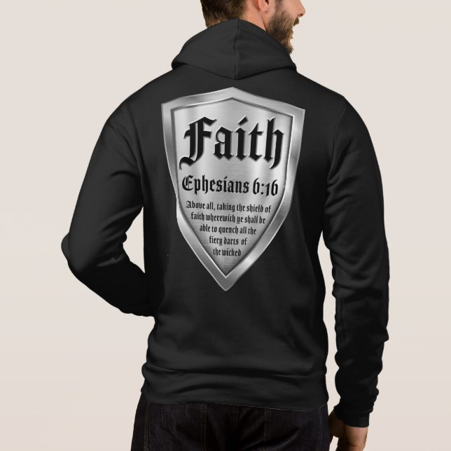 Sudadera Escudo de la fe cristiana Biblia contra efesios (Reverso)