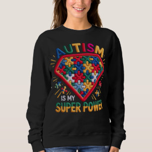 Sudadera Escudo de superhéroe de Conciencia del Autismo   E