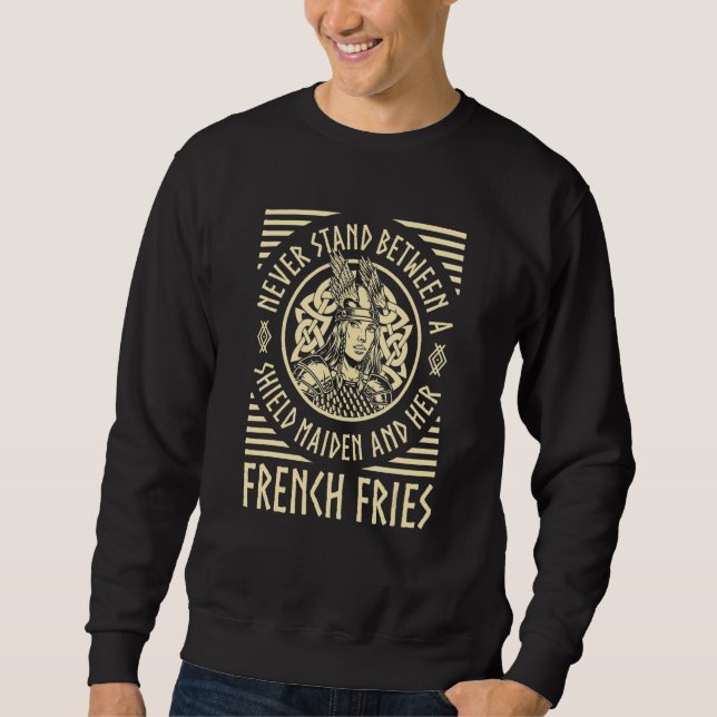 Sudadera Escudo de Vikking Maiden Fries Francesas Norse Val (Anverso)