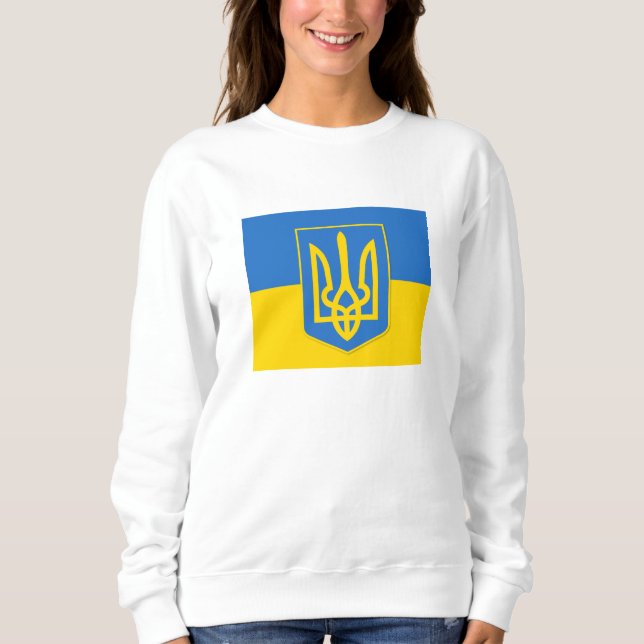Sudadera Escudo tridente de armas de símbolo ucraniano (Anverso)