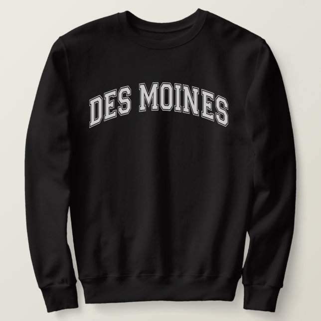 Sudadera Escuela de dulces de estilo universitario DES MOIN (Anverso del diseño)