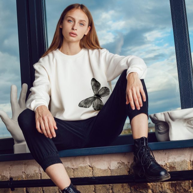 Sudadera Esencias de ocio con impresión de mariposa - Blanc (Subido por el creador)