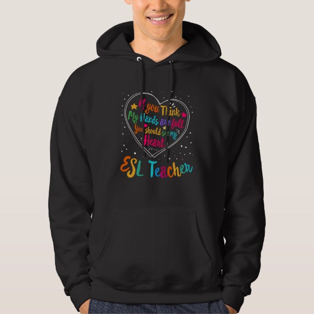 Sudadera ESL Teacher Appreciation Week Back to School Heart (Anverso)