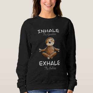 Sudadera Eslogan de meditación de perezoso de yoga inhala e