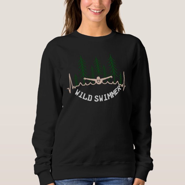 Sudadera eslogan de Wild Swimmer nadando (Anverso)